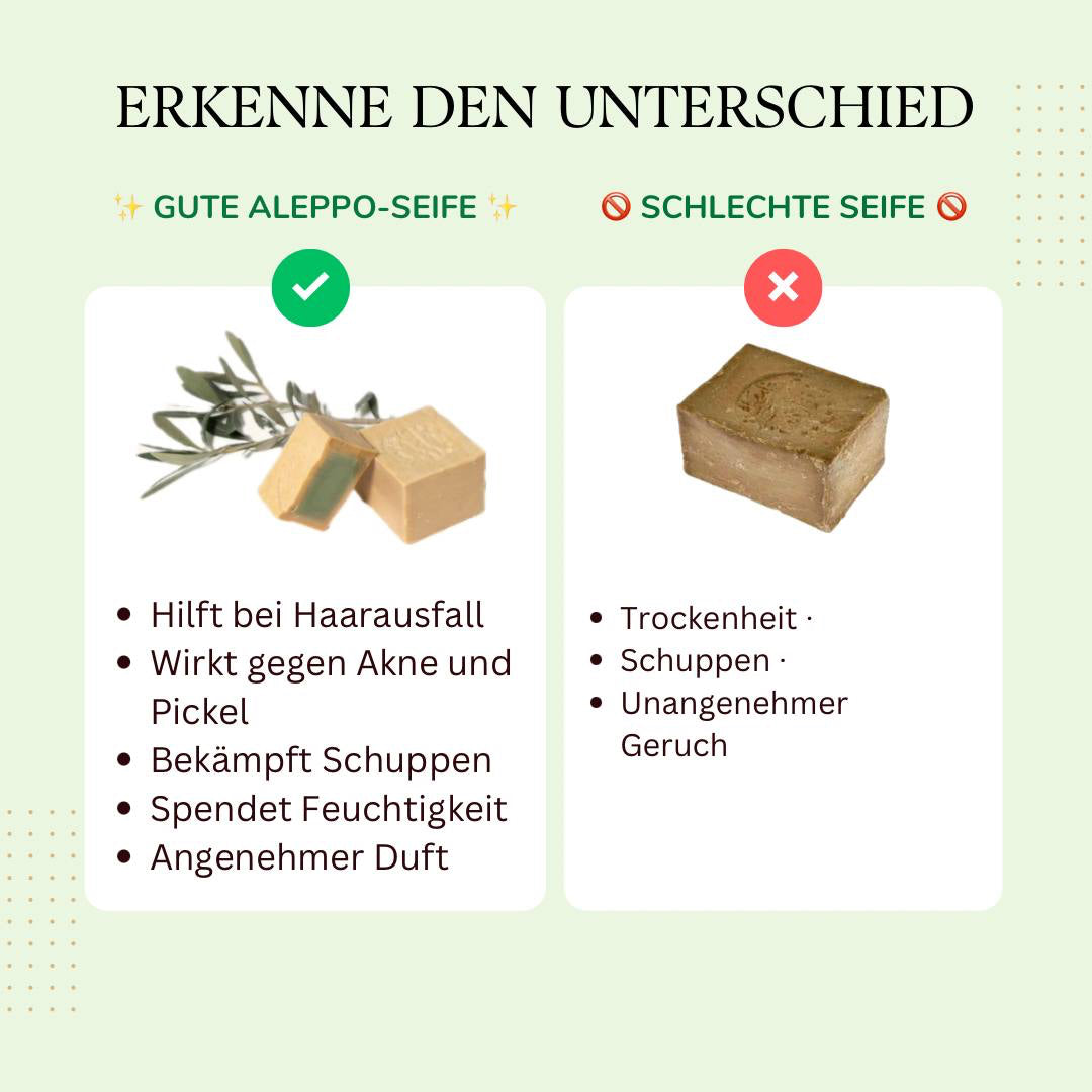 DREI STÜCK Aleppo Seife Naturseife empfindliche Haut Haarseife ca. 190g Unverpackte, .