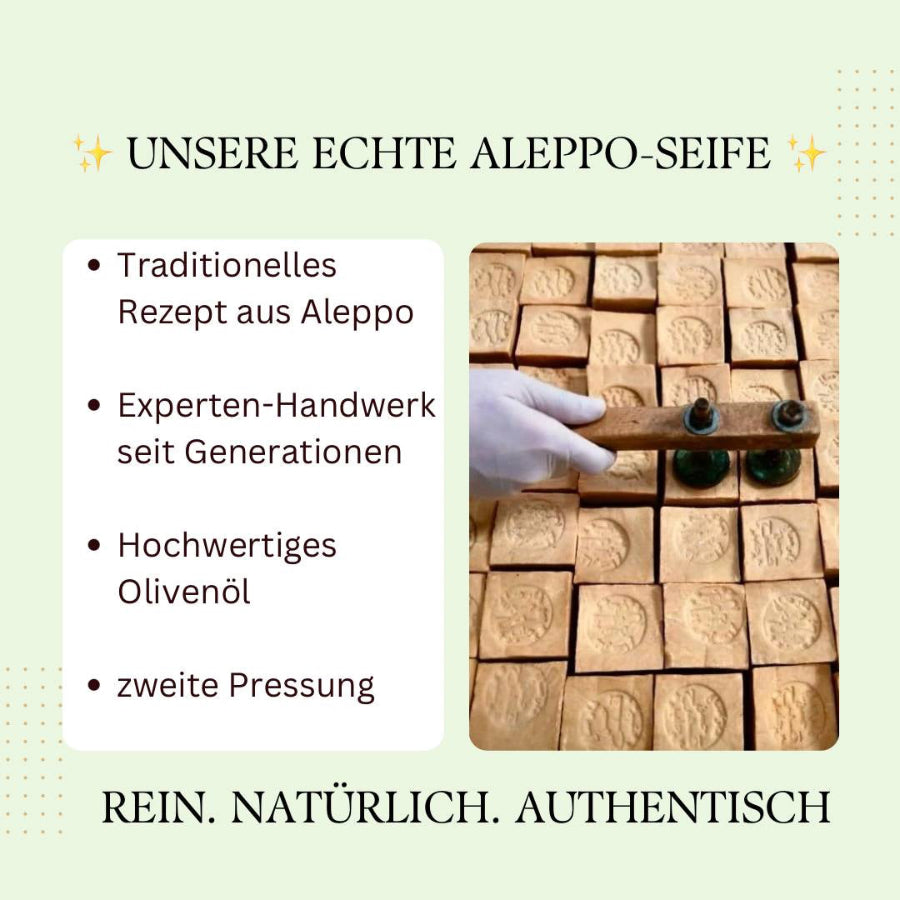 DREI STÜCK Aleppo Seife Naturseife empfindliche Haut Haarseife ca. 190g Unverpackte, .