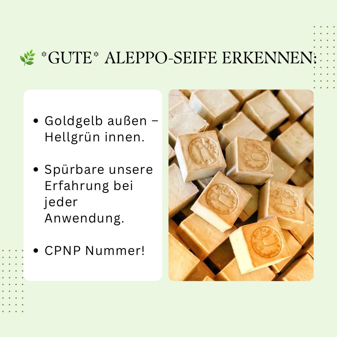DREI STÜCK Aleppo Seife Naturseife empfindliche Haut Haarseife ca. 190g Unverpackte, .