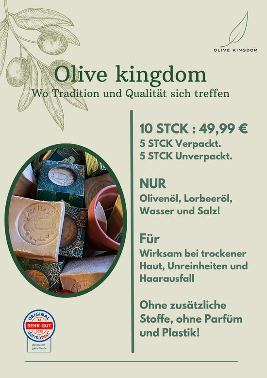 SONDER ANGEBOT Aleppo Seife ca. 190g, natürliche Pflege für empfindliche Haut 10 STCK PREMIUM