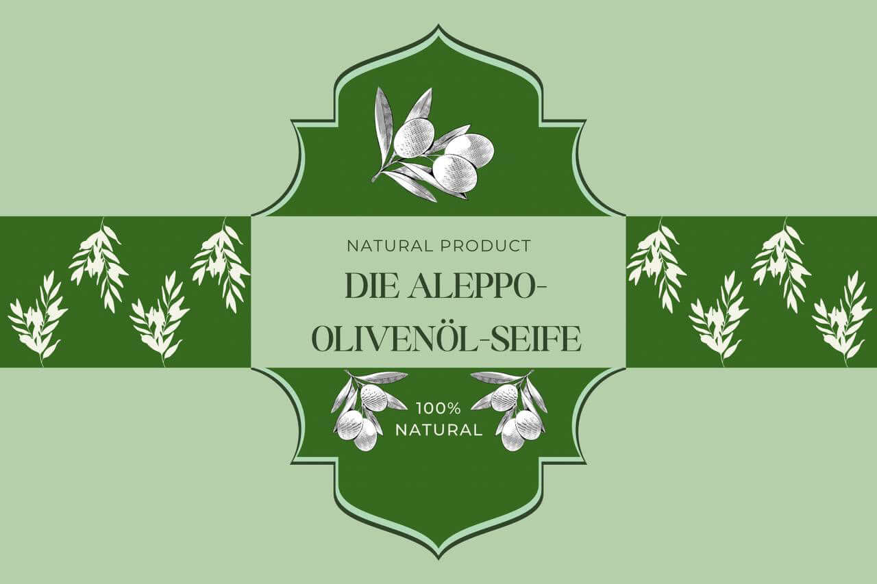 Alepposeife DUFTFREI für Haut Gesicht Haareseife Verpackte 100g PREMIUM Verpackung mit Olivenöl-Motiv